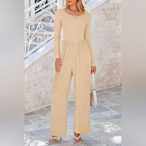 PrettyGarden Chic Beige Jumpsuit. Size L. #MP